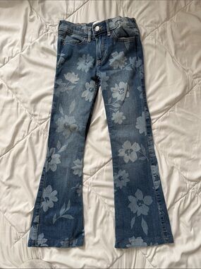 abercrombie kids Blue Floral Flare Jeans